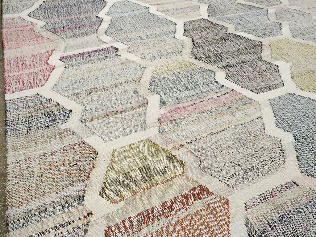 Contemporary Turkish Flatweave Kilim Large Room Size Carpet, No.30115 - Gsblank