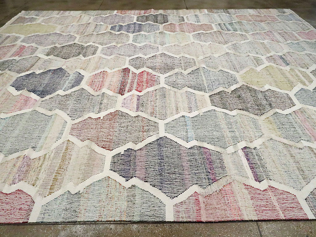 Contemporary Turkish Flatweave Kilim Large Room Size Carpet, No.30115 - Gsblank