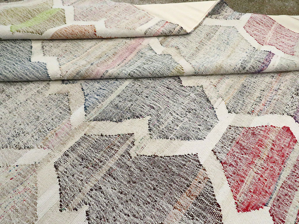 Contemporary Turkish Flatweave Kilim Large Room Size Carpet, No.30115 - Gsblank