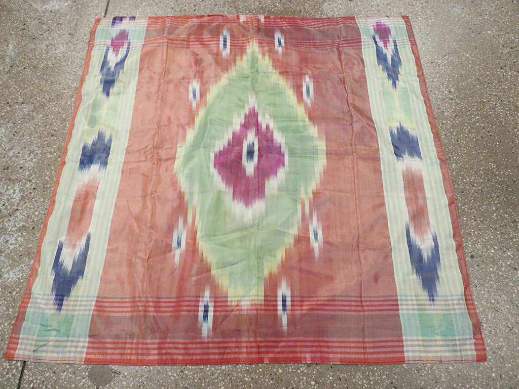 Vintage Central Asian Square Ikat Textile, No.30136 - Gsblank