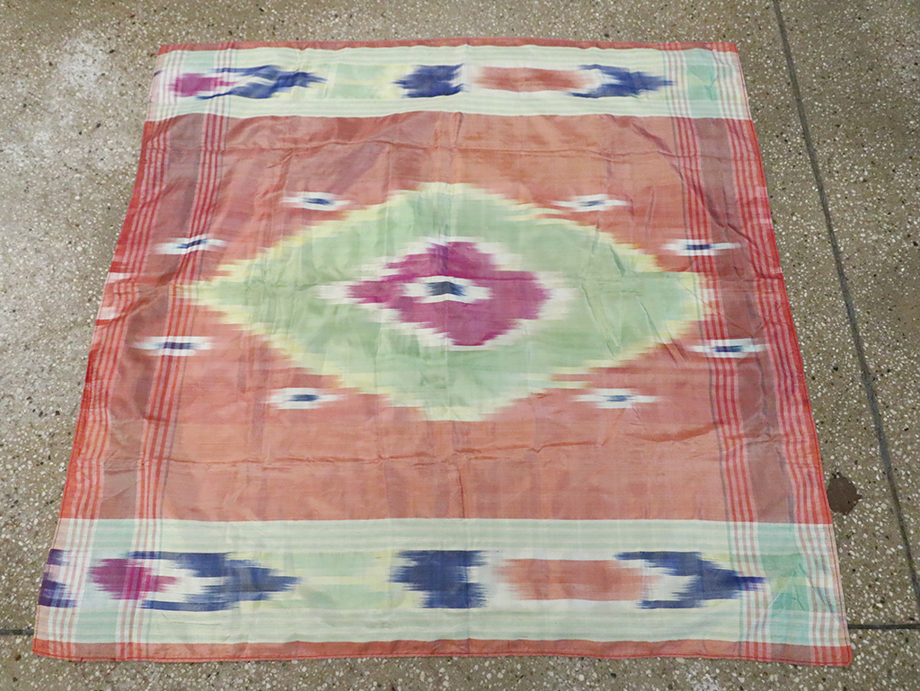 Vintage Central Asian Square Ikat Textile, No.30136 - Gsblank