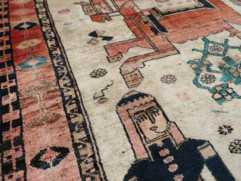 Vintage Persian Bakhtiari Pictorial Rug, No.30143 - Gsblank