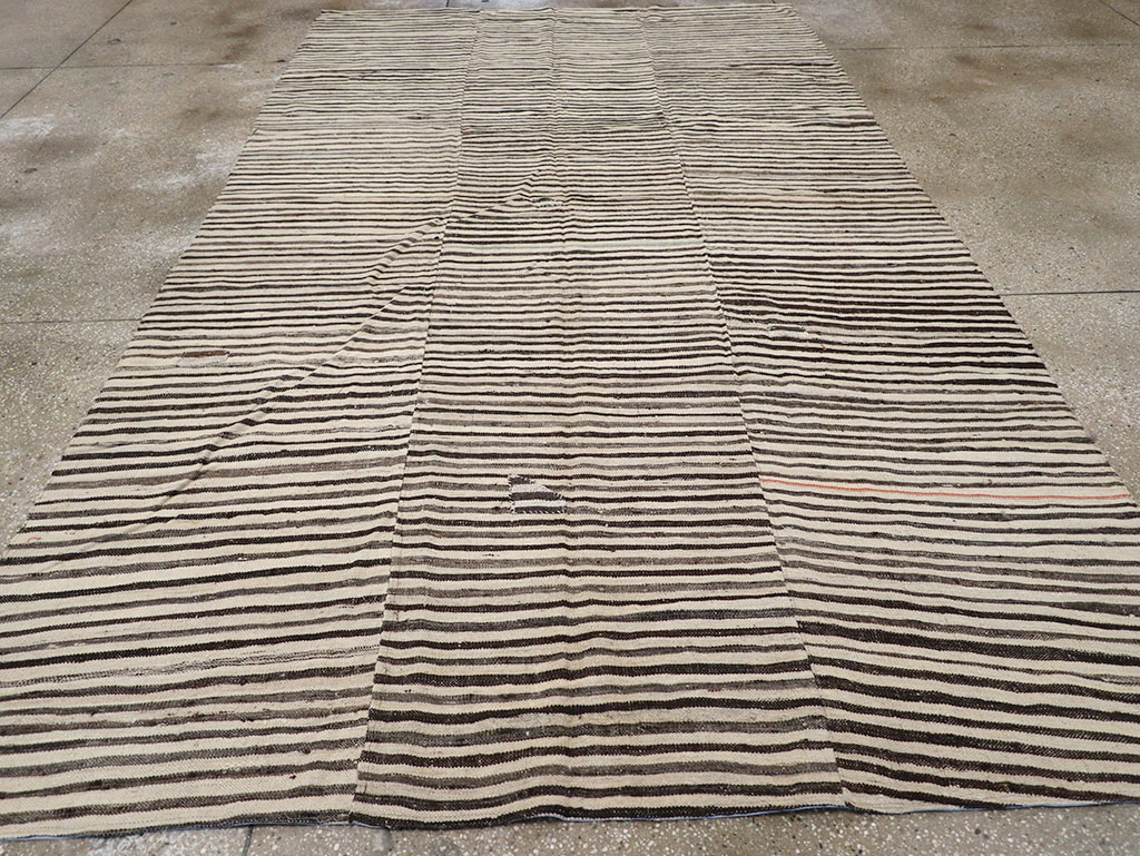 Vintage Persian Flatweave Kilim Room Size Carpet, No.30153 - Gsblank