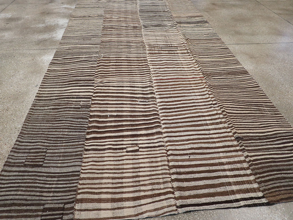 Vintage Persian Flatweave Kilim Room Size Carpet, No.30161 - Gsblank