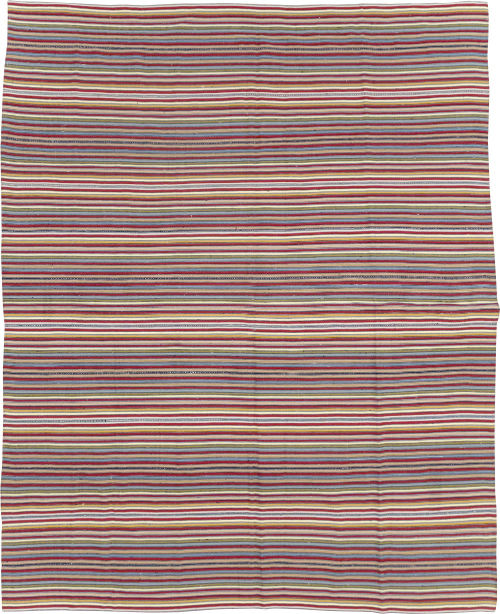 Vintage Turkish Flatweave Kilim Small Room Size Carpet, No.30164 - Gsblank