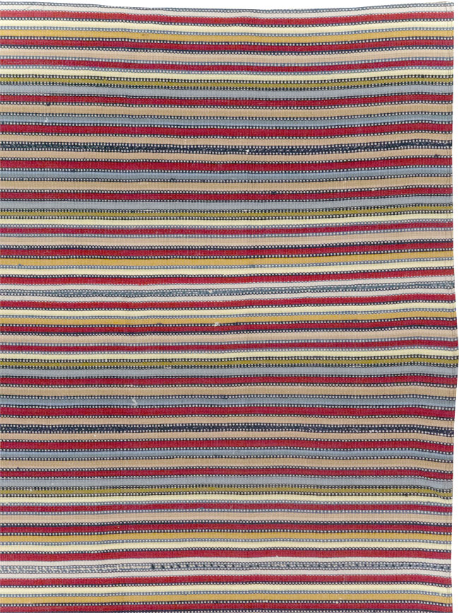 Vintage Turkish Flatweave Kilim Small Room Size Carpet, No.30164 - Gsblank