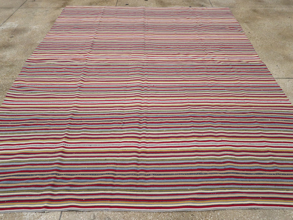 Vintage Turkish Flatweave Kilim Small Room Size Carpet, No.30164 - Gsblank