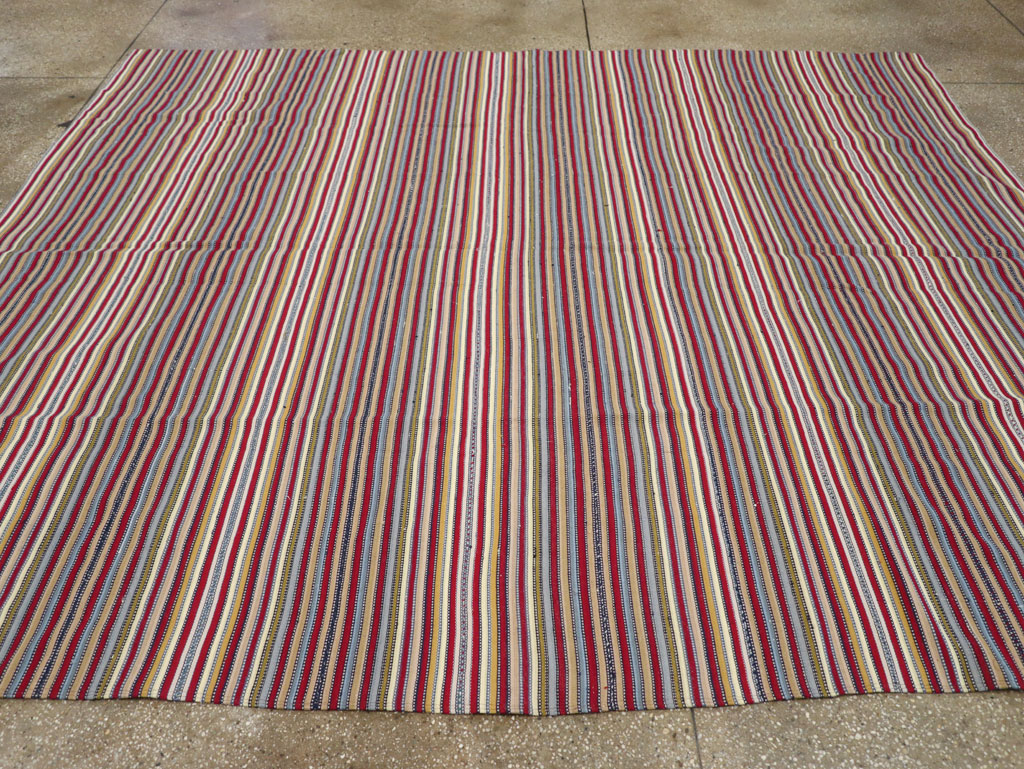 Vintage Turkish Flatweave Kilim Small Room Size Carpet, No.30164 - Gsblank