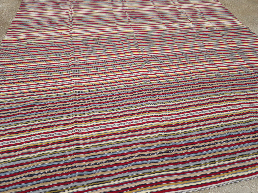 Vintage Turkish Flatweave Kilim Small Room Size Carpet, No.30164 - Gsblank