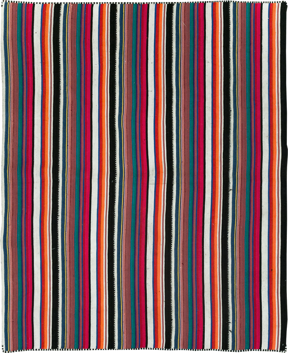 Vintage Turkish Flatweave Kilim Accent Rug, No.30165 - Gsblank