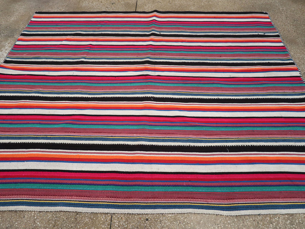 Vintage Turkish Flatweave Kilim Accent Rug, No.30165 - Gsblank