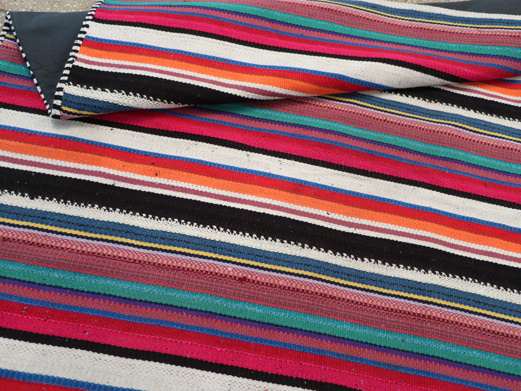 Vintage Turkish Flatweave Kilim Accent Rug, No.30165 - Gsblank