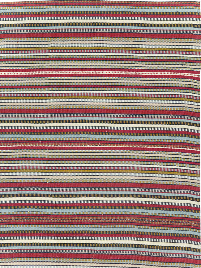 Vintage Turkish Flatweave Kilim Accent Carpet, No.30167 - Gsblank