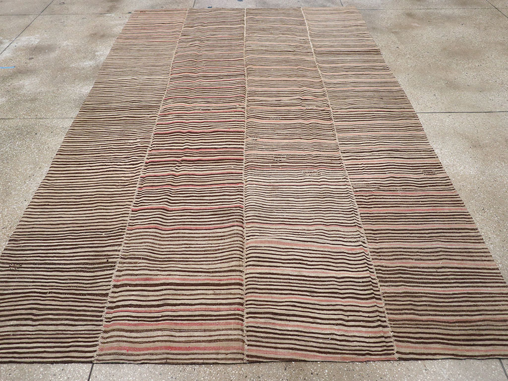 Vintage Persian Flatweave Kilim Room Size Carpet, No.30171 - Gsblank