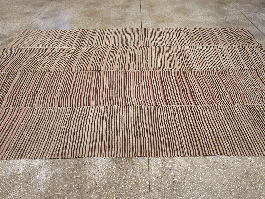 Vintage Persian Flatweave Kilim Room Size Carpet, No.30171 - Gsblank