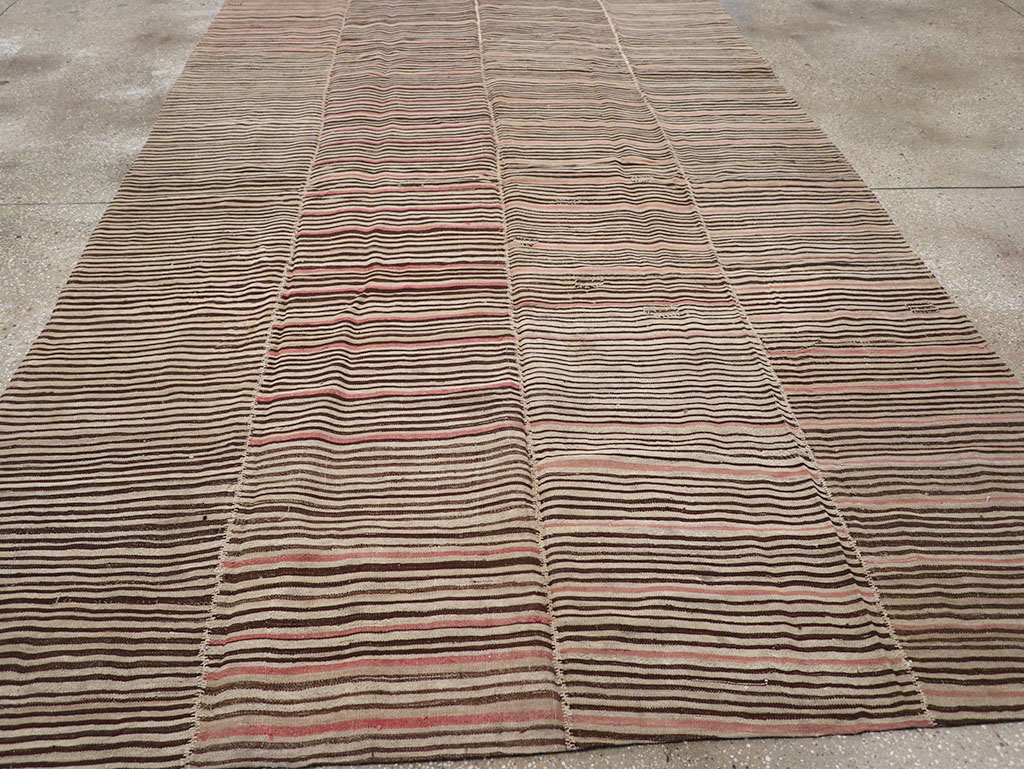 Vintage Persian Flatweave Kilim Room Size Carpet, No.30171 - Gsblank