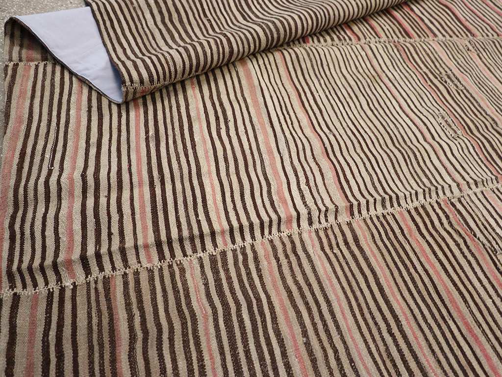 Vintage Persian Flatweave Kilim Room Size Carpet, No.30171 - Gsblank