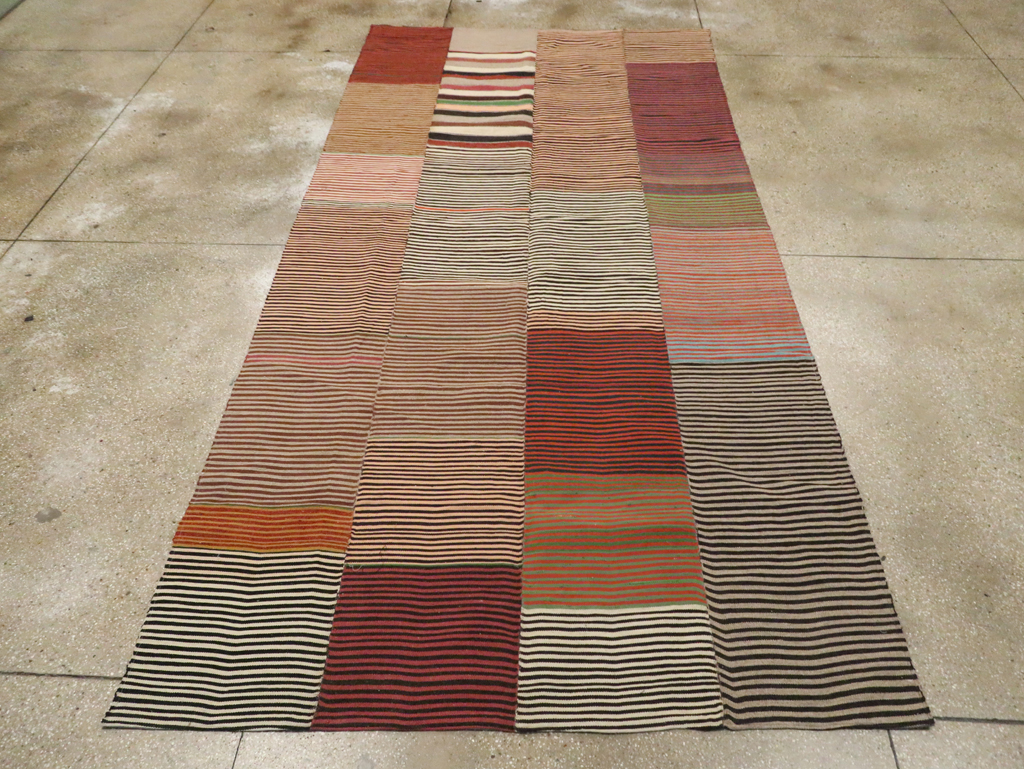 Vintage Turkish Flatweave Kilim Gallery Carpet, No.30177 - Gsblank