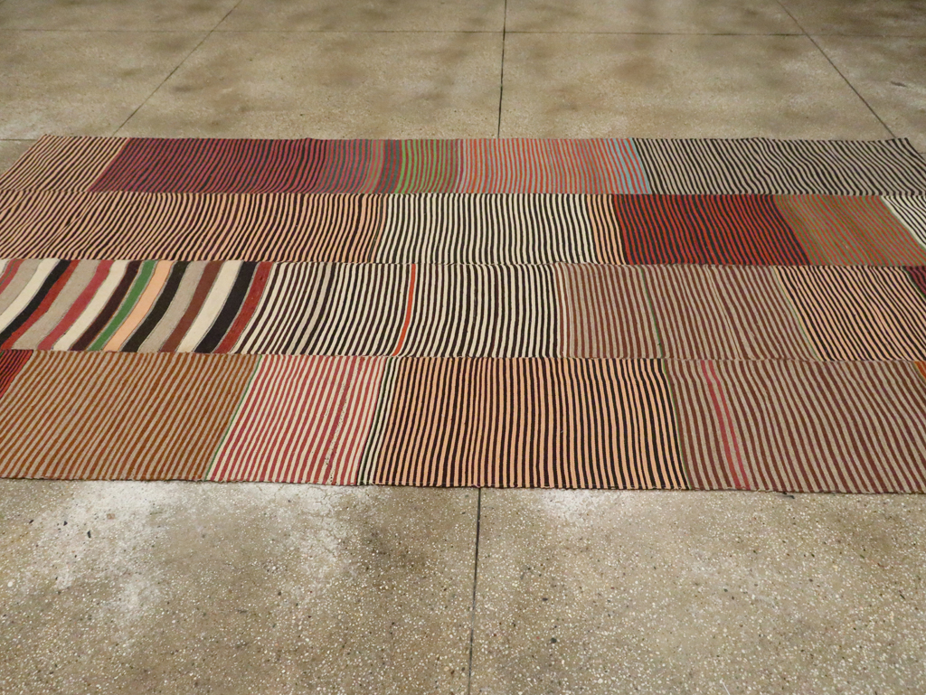 Vintage Turkish Flatweave Kilim Gallery Carpet, No.30177 - Gsblank