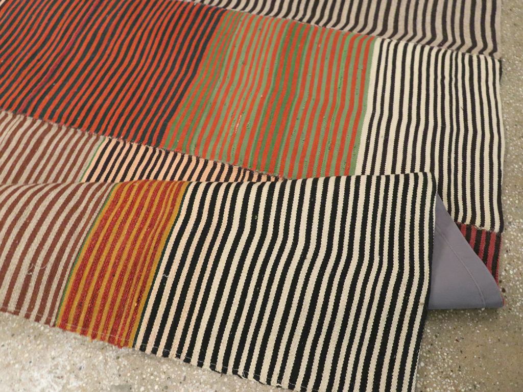 Vintage Turkish Flatweave Kilim Gallery Carpet, No.30177 - Gsblank