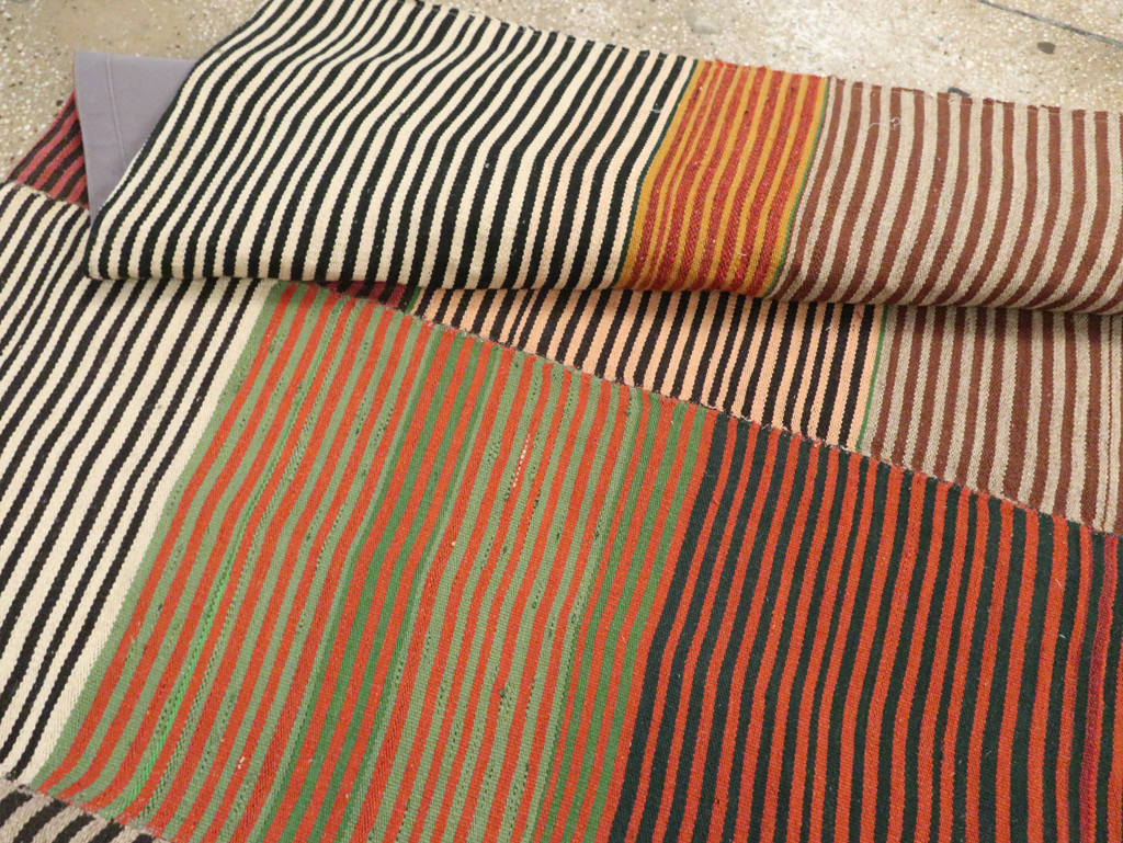 Vintage Turkish Flatweave Kilim Gallery Carpet, No.30177 - Gsblank