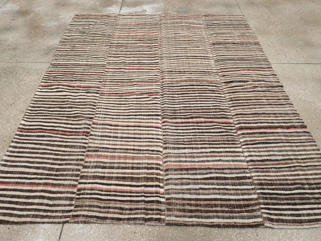 Vintage Persian Mazandaran Kilim Accent Carpet, No.30178 - Gsblank