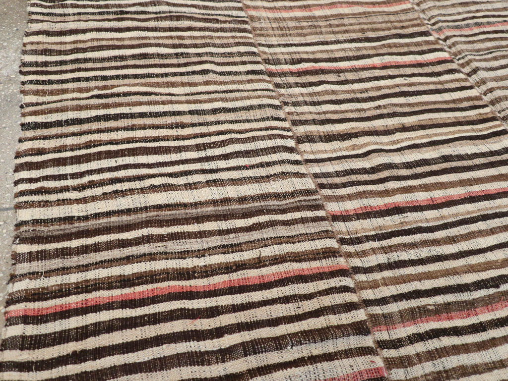 Vintage Persian Mazandaran Kilim Accent Carpet, No.30178 - Gsblank