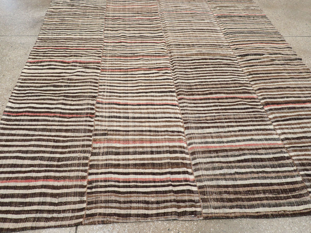 Vintage Persian Mazandaran Kilim Accent Carpet, No.30178 - Gsblank