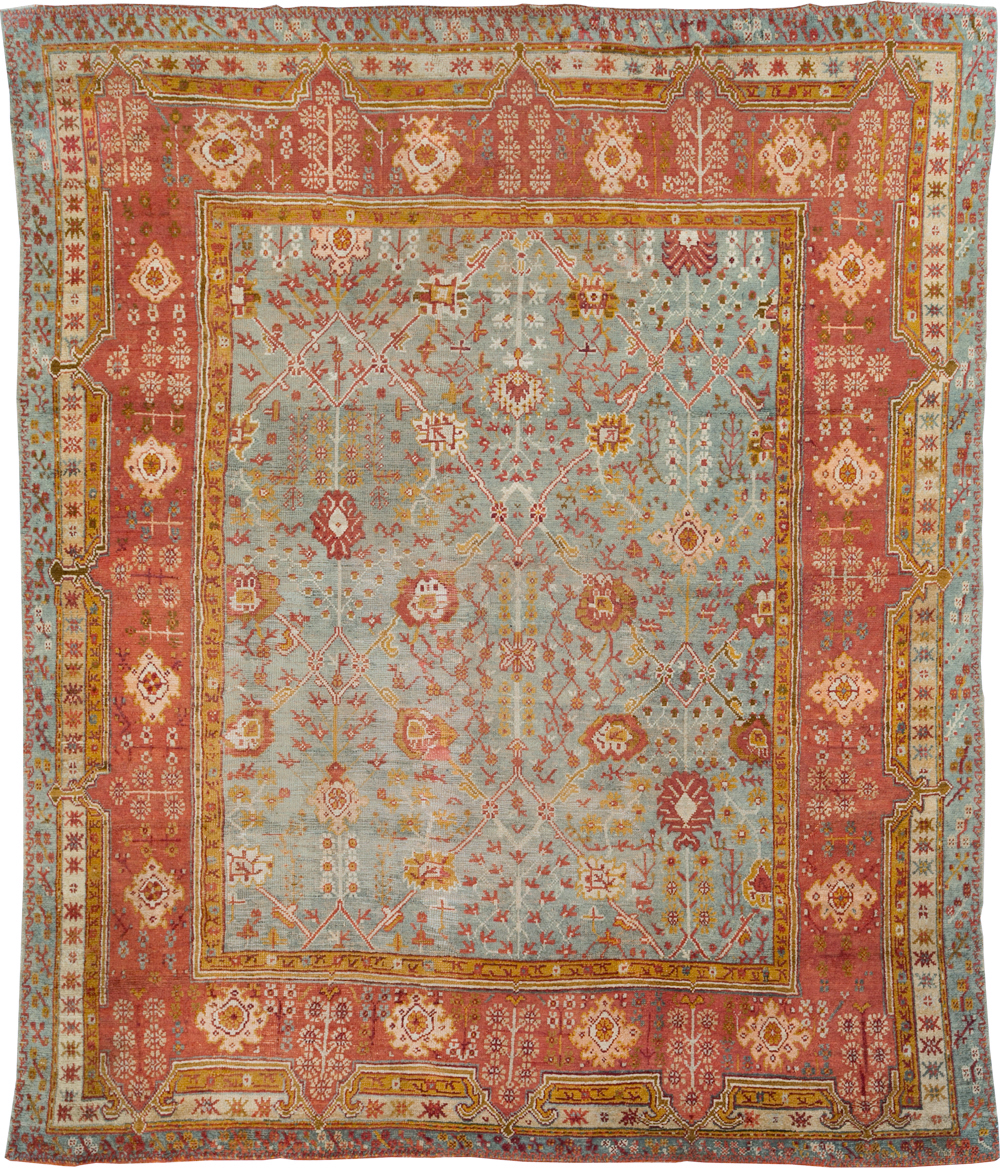 Antique Turkish Oushak Room Size Carpet, No.30183 - Gsblank