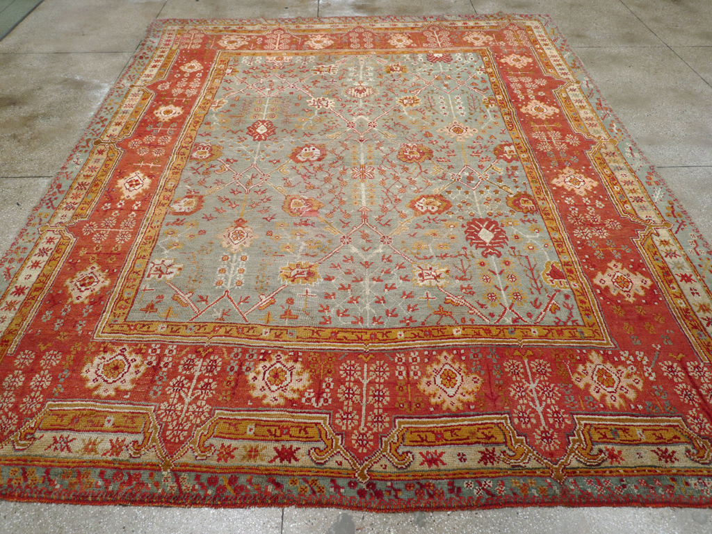 Antique Turkish Oushak Room Size Carpet, No.30183 - Gsblank