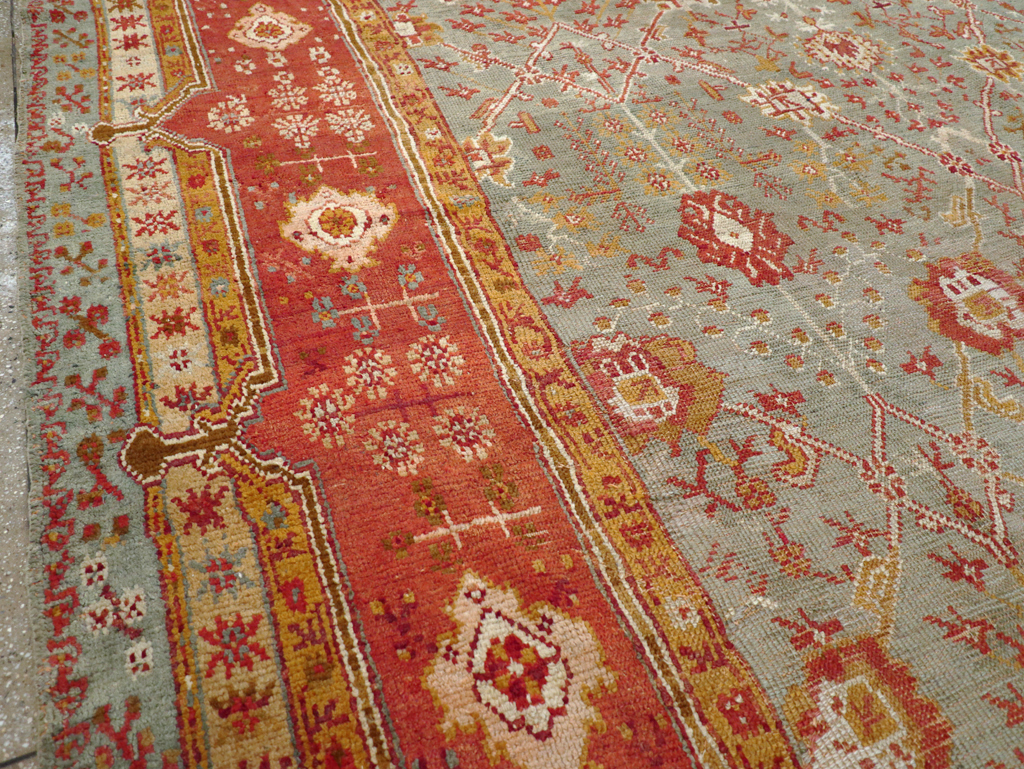 Antique Turkish Oushak Room Size Carpet, No.30183 - Gsblank