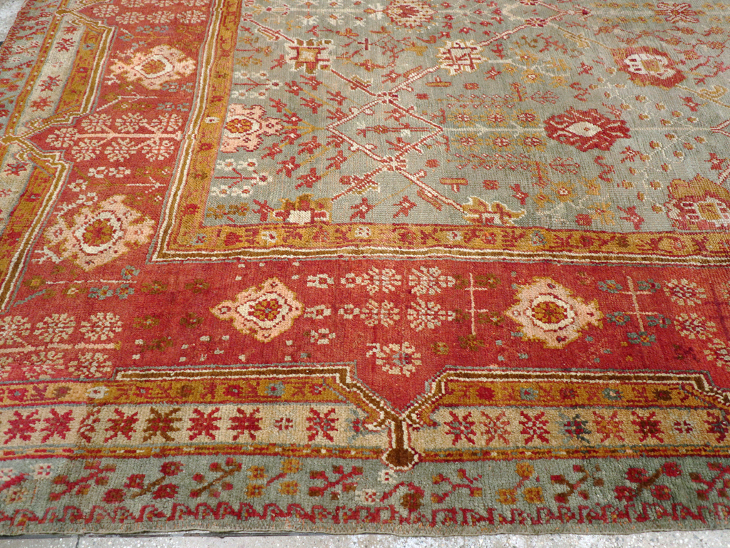 Antique Turkish Oushak Room Size Carpet, No.30183 - Gsblank