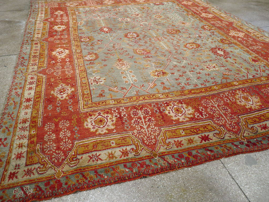 Antique Turkish Oushak Room Size Carpet, No.30183 - Gsblank