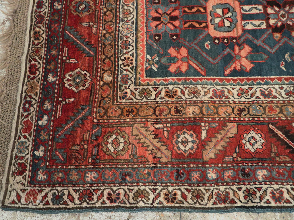Antique Persian Bakshaish Pictorial Throw Rug, No.30188 - Gsblank