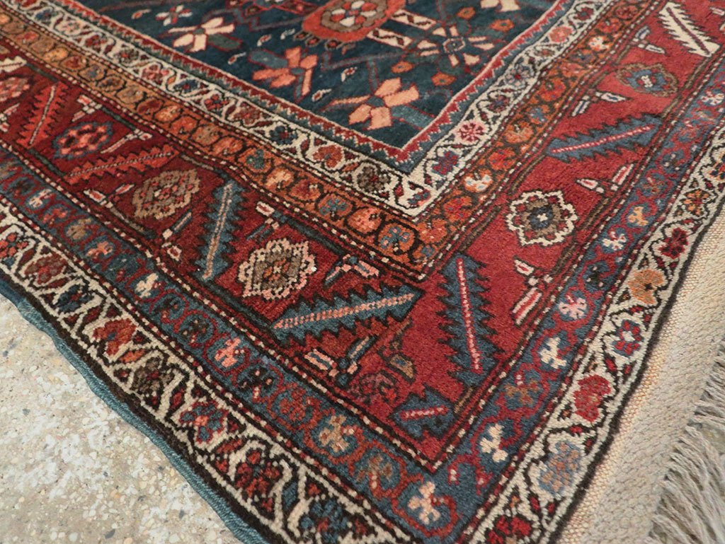 Antique Persian Bakshaish Pictorial Throw Rug, No.30188 - Gsblank