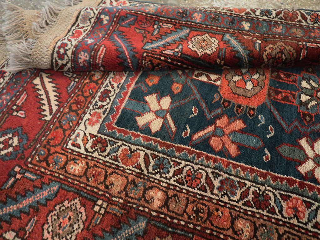 Antique Persian Bakshaish Pictorial Throw Rug, No.30188 - Gsblank