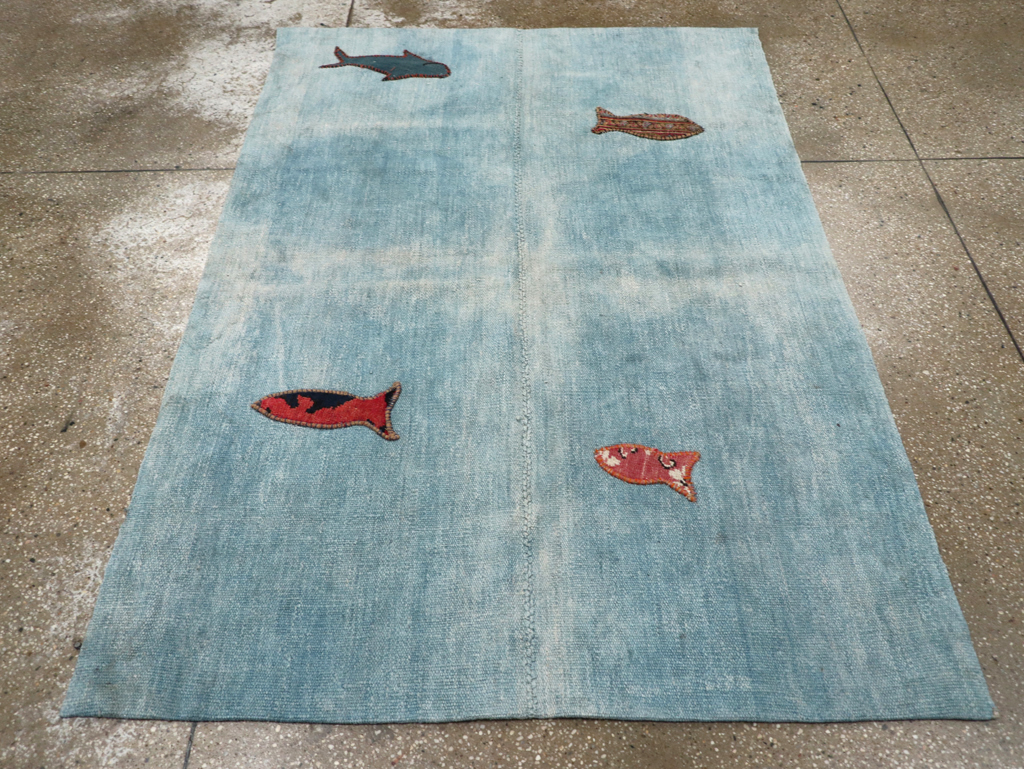 Vintage Pictorial Kilim, No.30193 - Gsblank