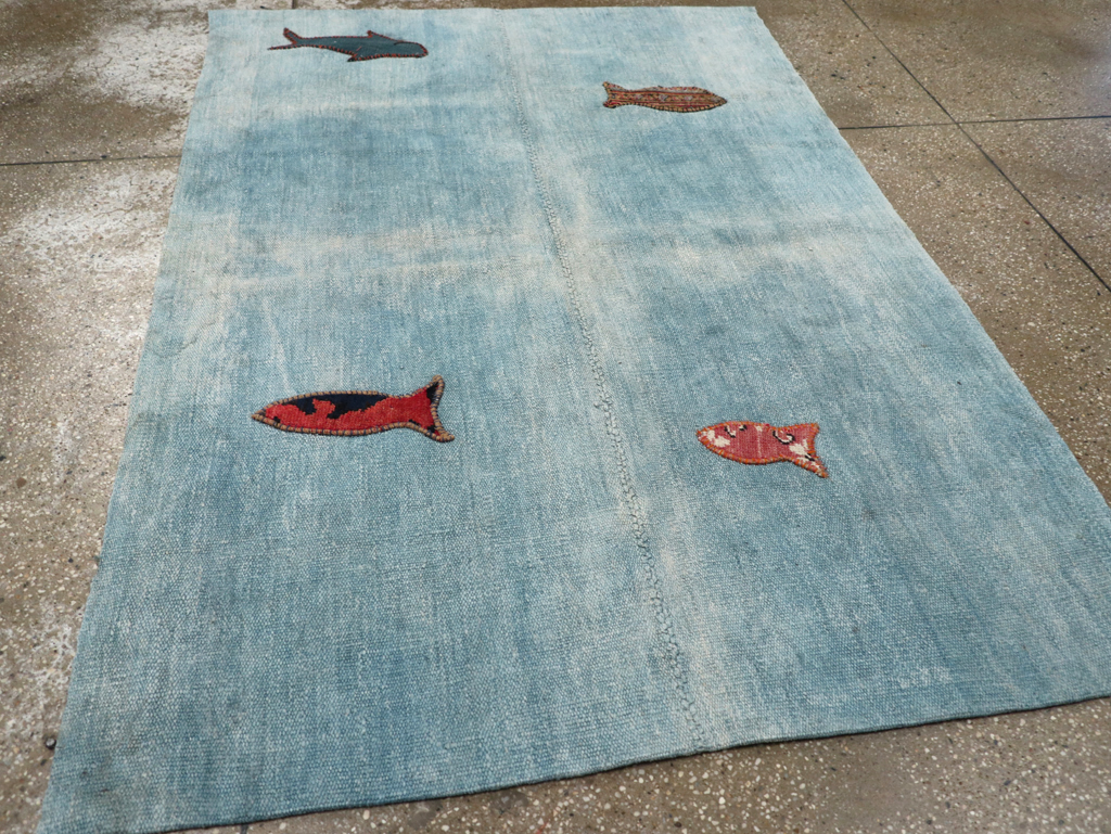 Vintage Pictorial Kilim, No.30193 - Gsblank