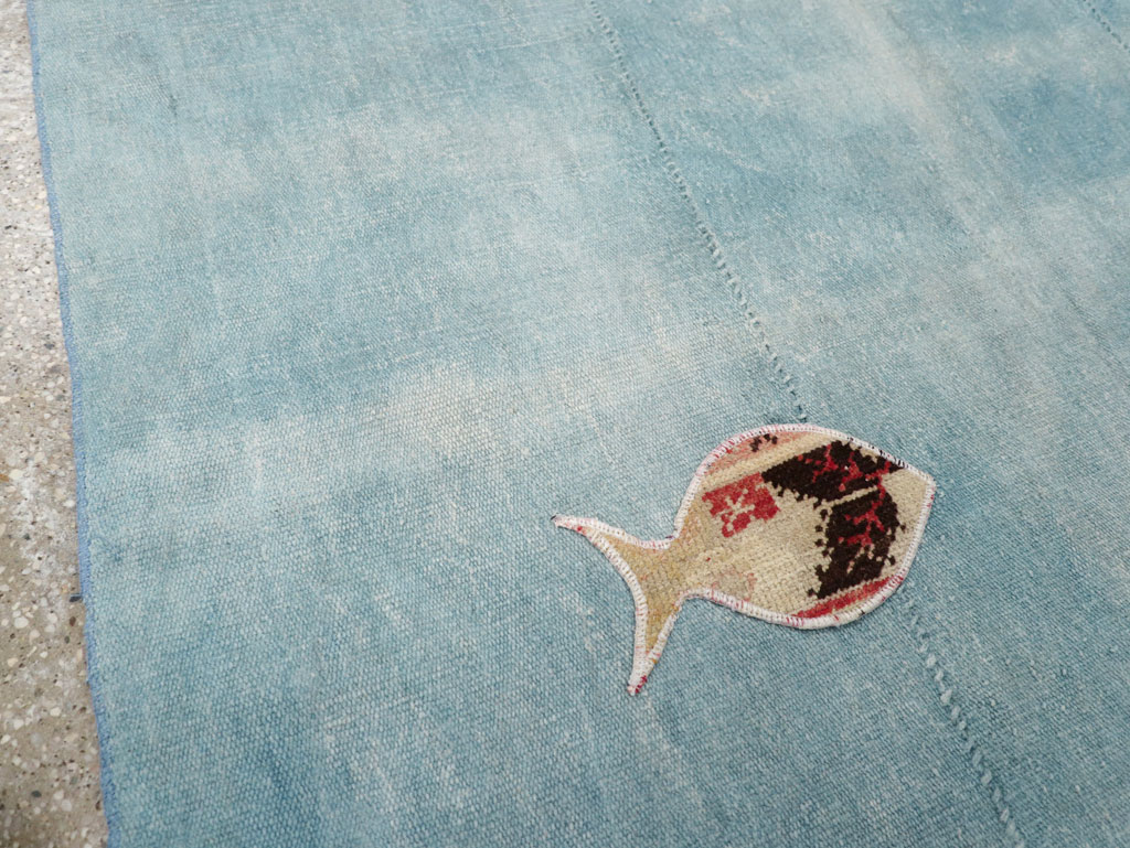 Modern Turkish Flatweave Accent Rug, No.30194 - Gsblank