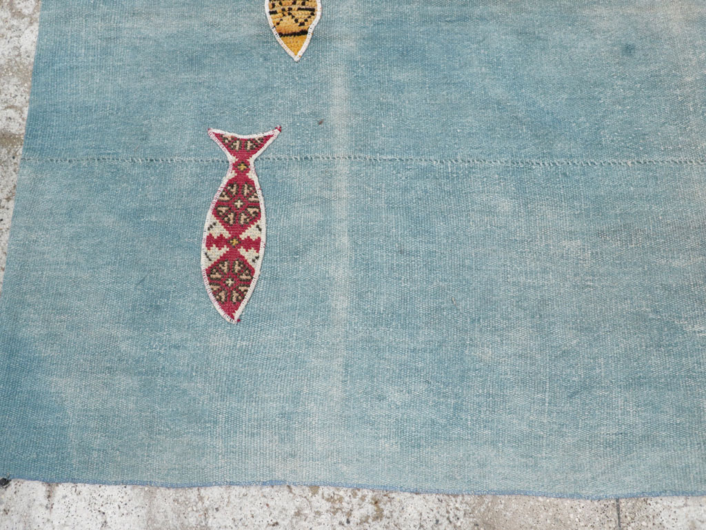 Modern Turkish Flatweave Accent Rug, No.30194 - Gsblank