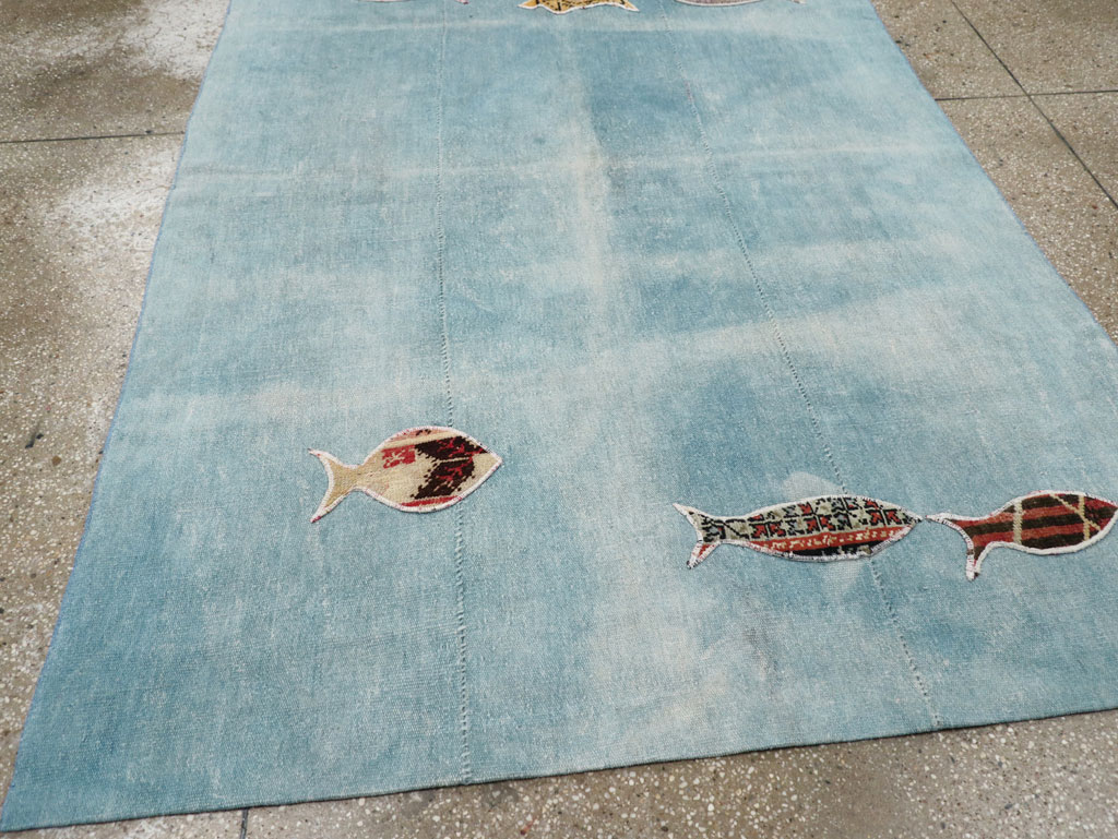 Modern Turkish Flatweave Accent Rug, No.30194 - Gsblank