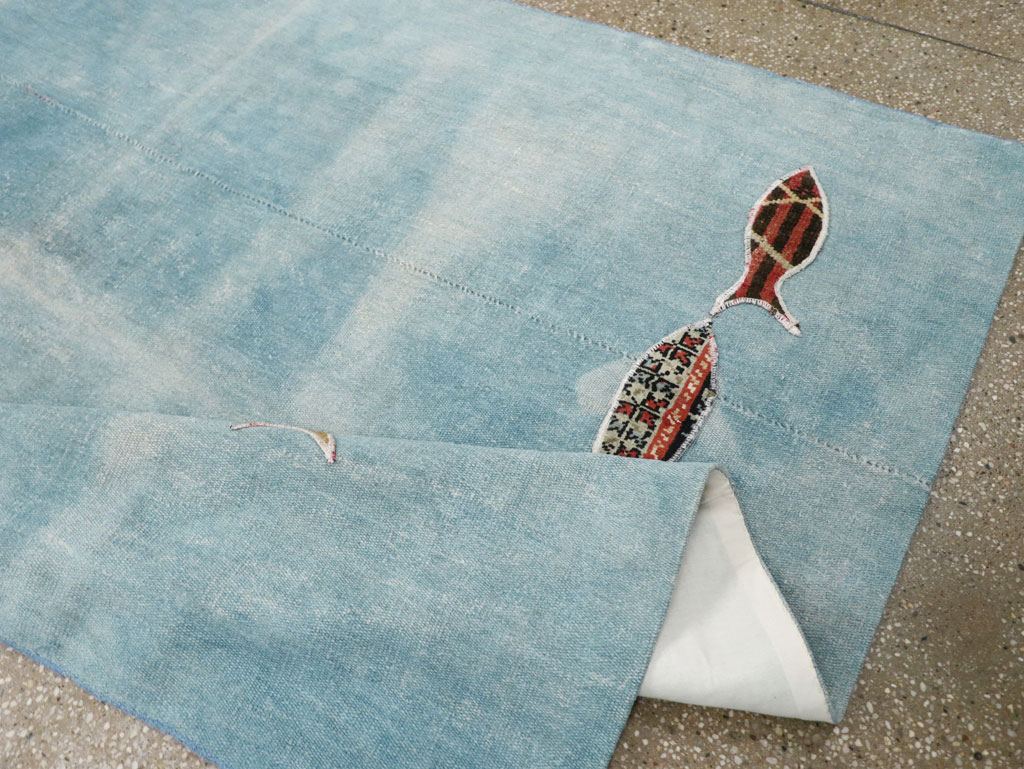 Modern Turkish Flatweave Accent Rug, No.30194 - Gsblank