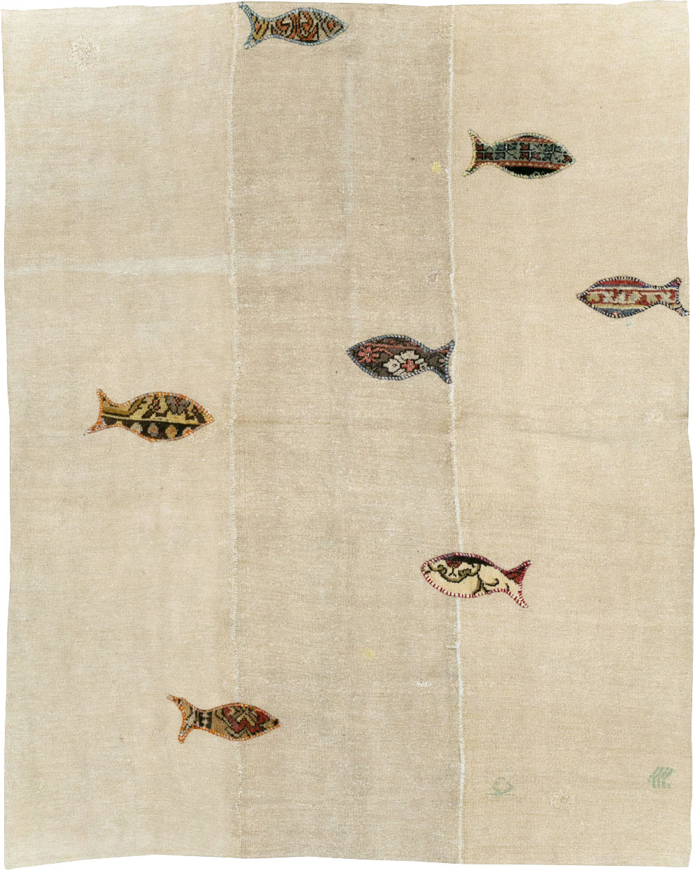 Modern Turkish Flatweave Accent Rug, No.30196 - Gsblank