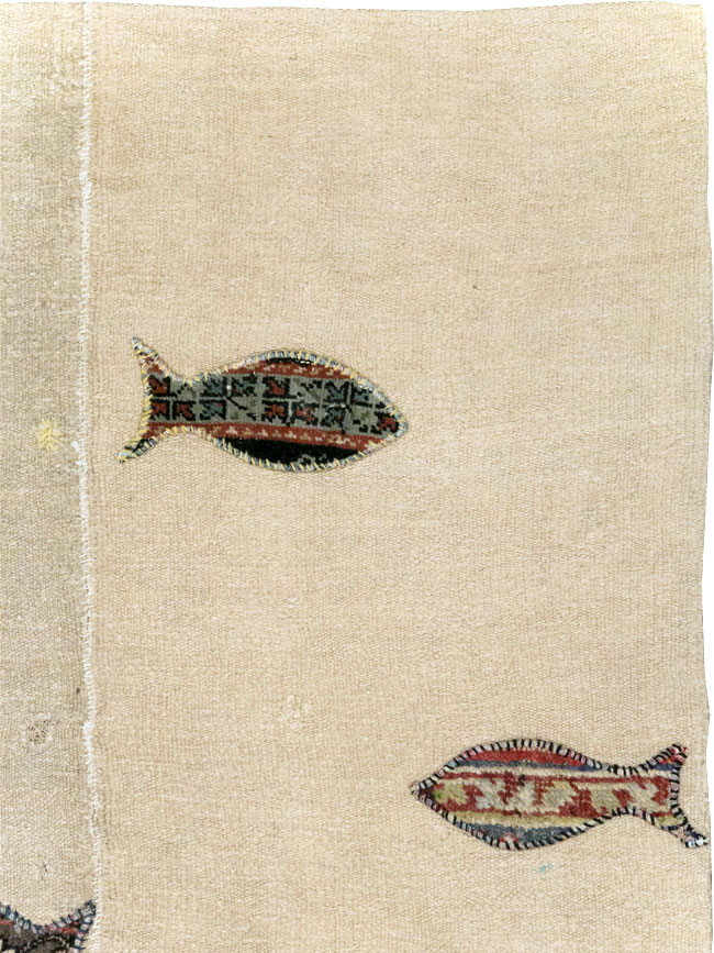 Modern Turkish Flatweave Accent Rug, No.30196 - Gsblank