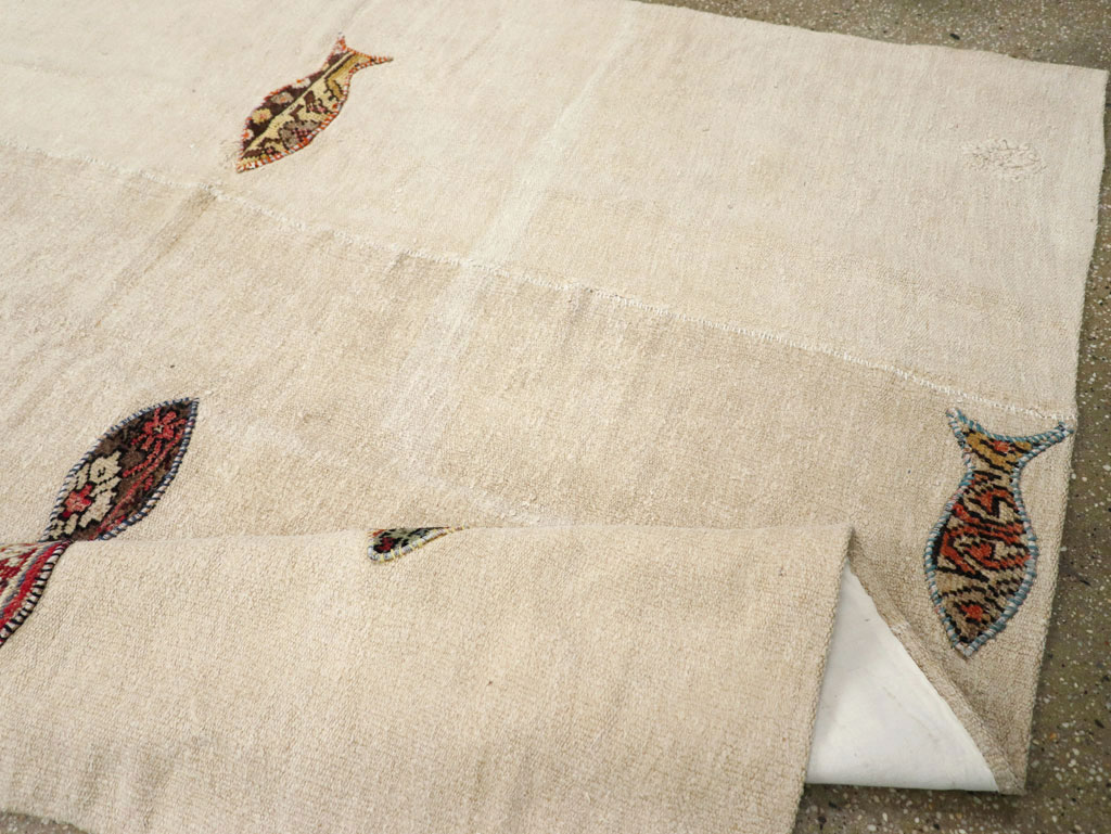 Modern Turkish Flatweave Accent Rug, No.30196 - Gsblank