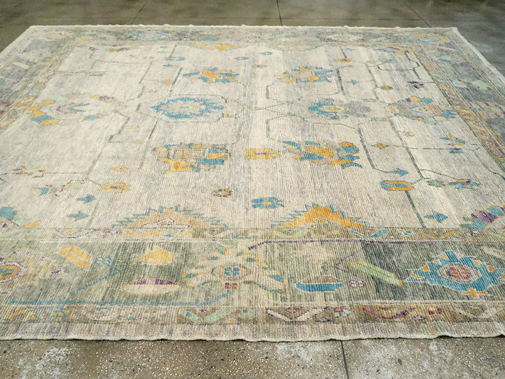 Contemporary Turkish Oushak Large Room Size Carpet, No.30202 - Gsblank