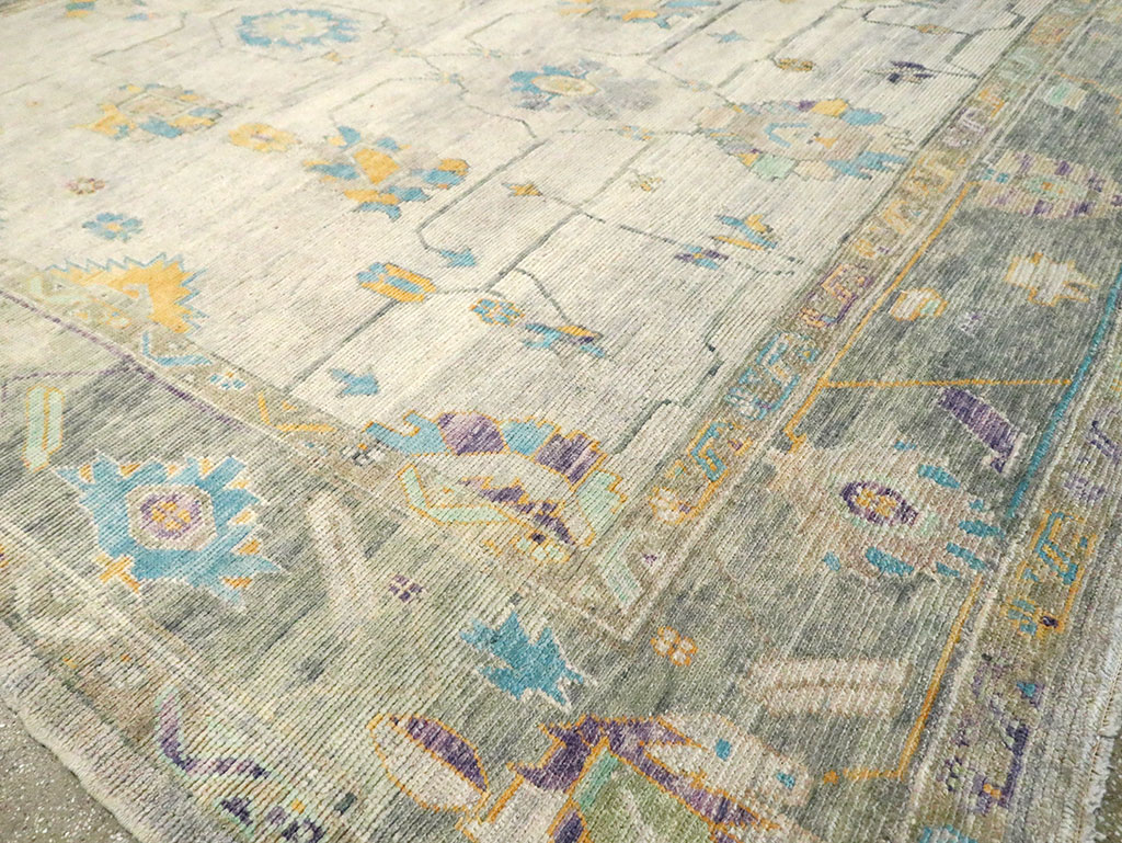 Contemporary Turkish Oushak Large Room Size Carpet, No.30202 - Gsblank