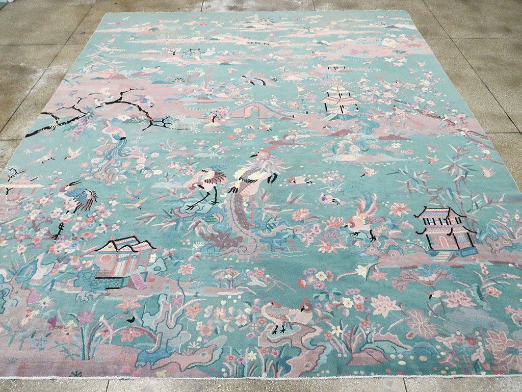 Mid-20th Century Chinese Art Deco Room Size Carpet, No.30203 - Gsblank