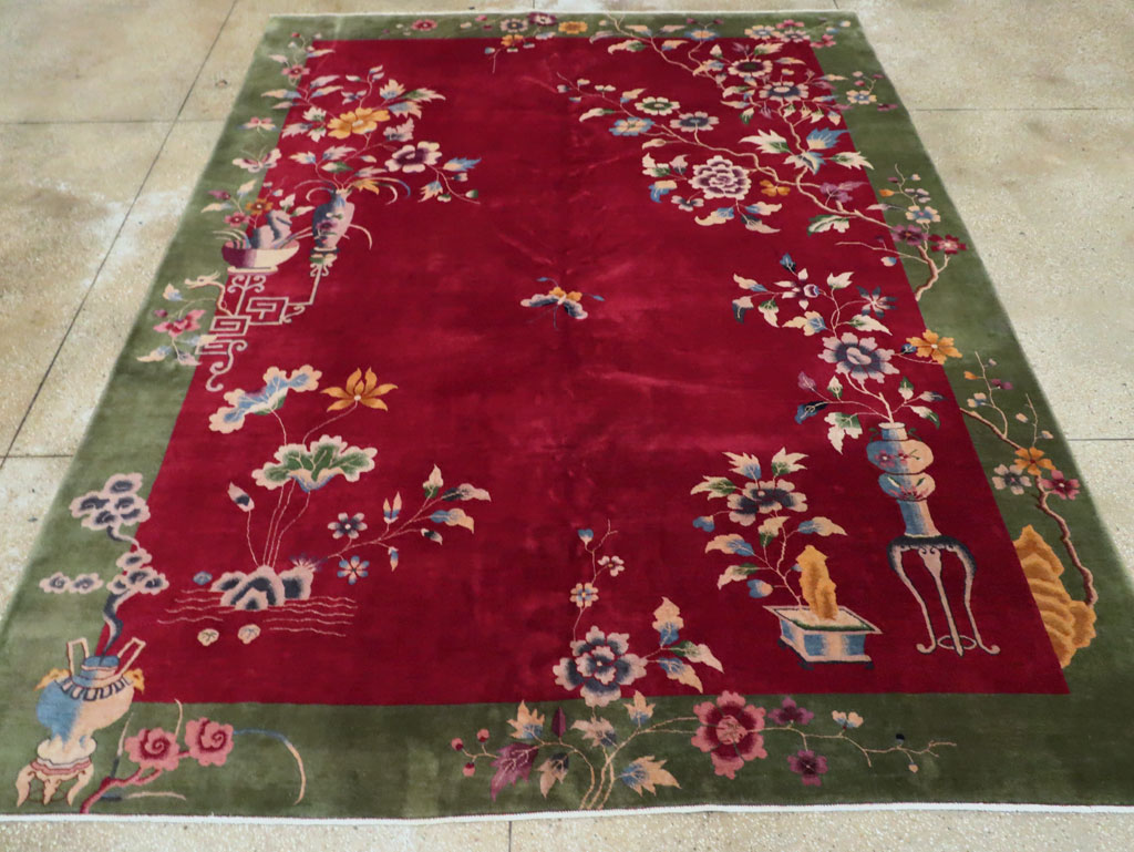 Vintage Chinese Deco Carpet, No.30206 - Gsblank