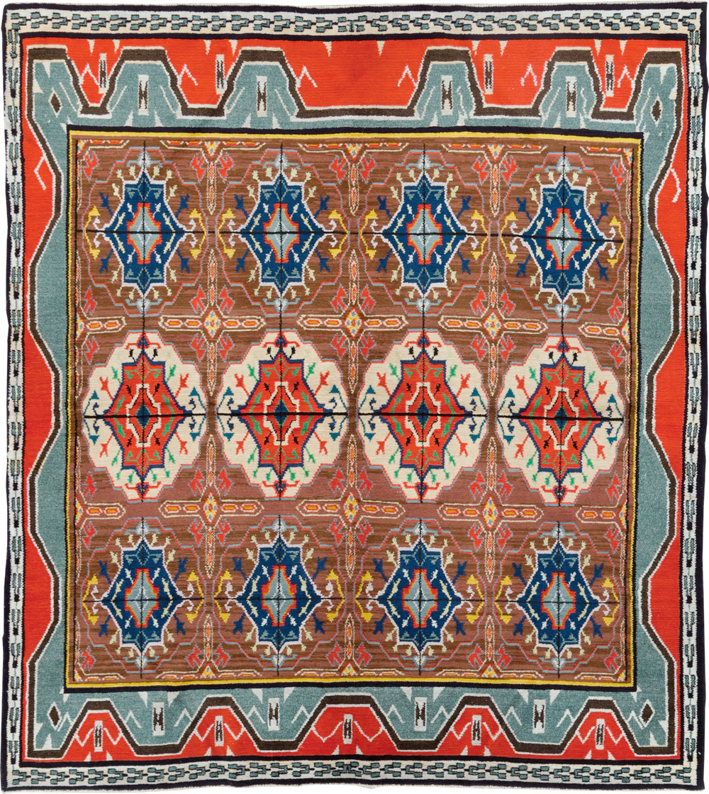 Vintage Persian Hamadan Square Rug, No.30215 - Gsblank